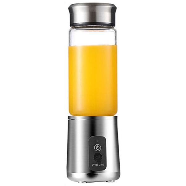 380 ml bärbar juicepress, multifunktionskoppmixer, USB-laddning, 6 blad, mixer, juicekopp, fruktextraktorer, juicetillverkare, silver