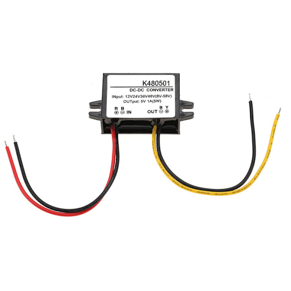 DC-DC Buck-konverter Trinn-ned Strømforsyningsmodul 12V/24V/36V/48V til 5V 1A