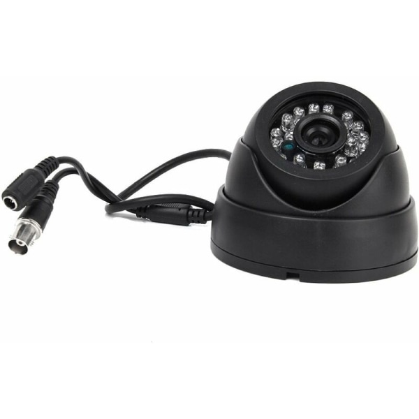 Sort overvågningskamera PAL 1/3 tommer CMOS 700TVL 24 LED IR Cut 3,6 mm indendørs sikkerhedsdome CCTV-kamera