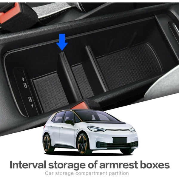 Baffle Box för ID.3 ID3 ID 3 Bilcenterkonsol Armstöd Förvaringsbox Partition Förvaring