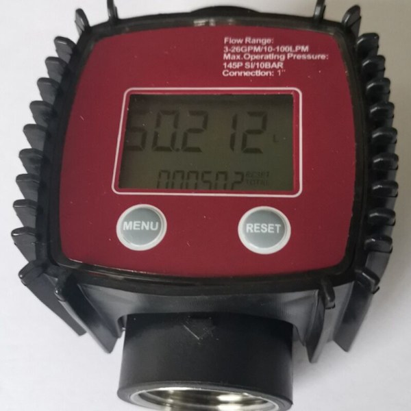 K25 Turbinstrømsmåler LCD Strømsmåler Rørledning Strømsmåler Væskestrømsmåler Sensorer 2.3-3.3VA Blå