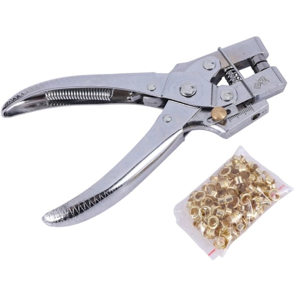 Heavy Duty Leather Cloth Eyelet Punch Pliers Tools + 100