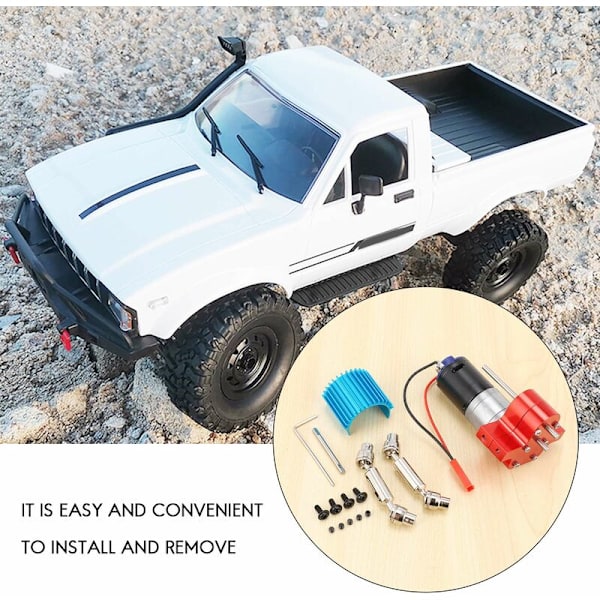 Metallväxellåda 370 Motor med drivaxel Uppgraderingstillbehör för C14 C24 B24 B36 MN D90 MN99S RC Bil, Röd