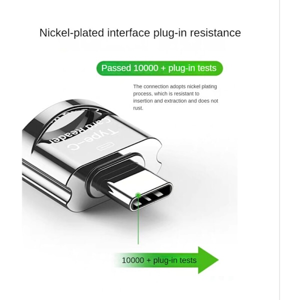 TF-kortläsare TF-kort till typ C-kortläsare OTG-adapter Minneskort till USB C Hög för mobiltelefoner Laptop A