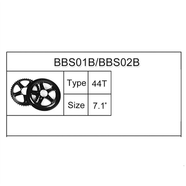 Sähköpyörän ratas ja 44T ketjurenkaan suojus BBS01 BBS02 keskiakselimoottorin muuntokitillä ilman ruuveja