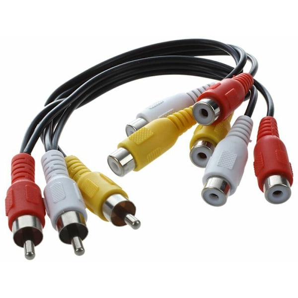 Uusi 3 RCA-uros - 6 RCA-naaras Audio Video AV-jakajakaapeli