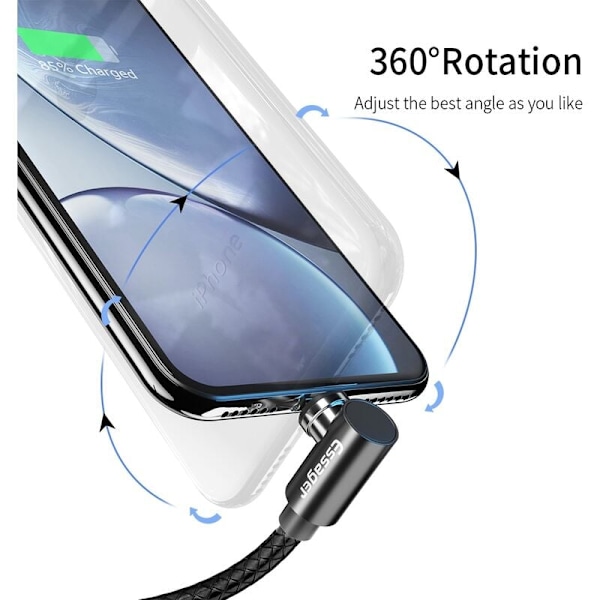 Magnetisk laddningskabel USB-kabel för Note 10 plus Bärbar magnetladdningskabel USB-kabel 2M