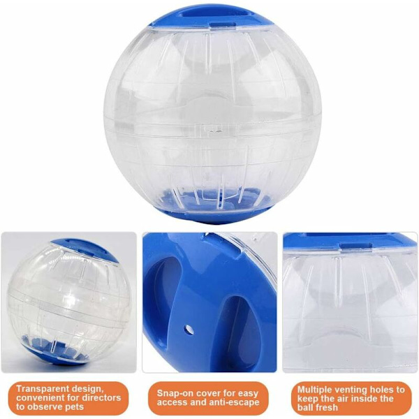 Råtta Boll Leksak Hamster Boll Löpning Träning Boll Mini Boll Springa Runt Liten Husdjur Hamster Träning Boll 12cm (Transparent) (Blå)