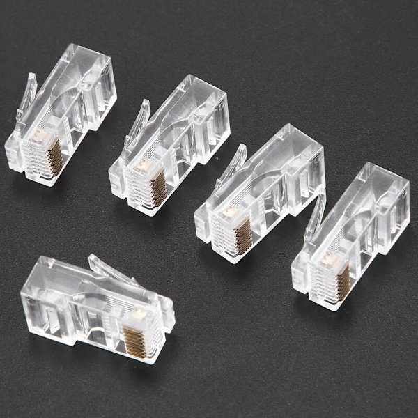 RJ45-kontakt CAT5E Modulärt Ethernet-kabel 8P8C RJ45-ändar Ethernet-kabel Crimp-kontakter UTP Nätverksuttag 30U
