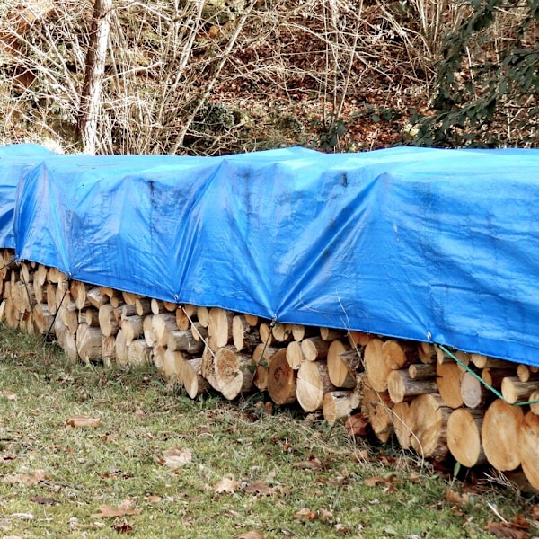 Markis med dubbelsidig vattentät skyddande duk av polyeten, grön och blå, 4x6m