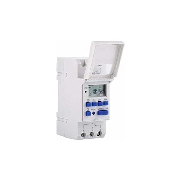 Programmerbar Digital Timer, Digital Elektronisk Timer, Astro Digital Dagsafbryder, 220V Type, AHC15A, Digital Timer med Batteri, Hvid