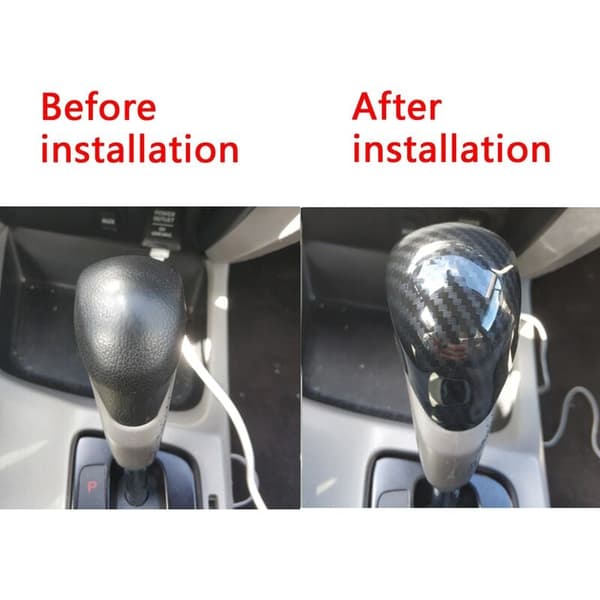Kulfiber Bil Auto Gear Shift Knob Dekoration Dæksel til 9. til 2012 2013 2014