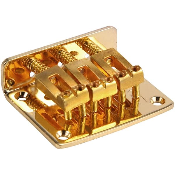 2X Gitardeler for Cigar Box Gitar: 3-strengers Justerbar Bro, Gullfarge