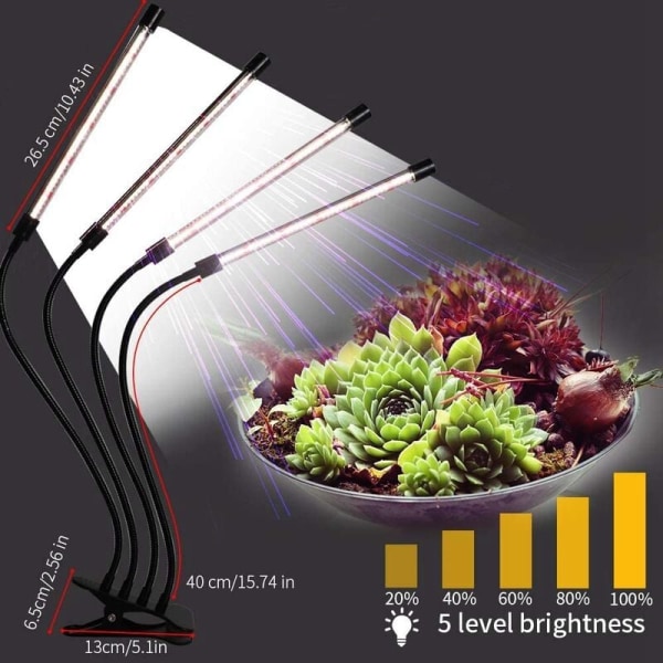 USB LED plantevekstlys for innendørs bruk, 80W spektrumfytolamper hvitt sollys for hydroponiske sukkulenter planter dyrkingsboks