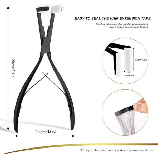 Tape in Hair Extensions Tenger Flat Surface Extensions Rustfritt Stål Tape Sealing Clamp Tenger Verktøy