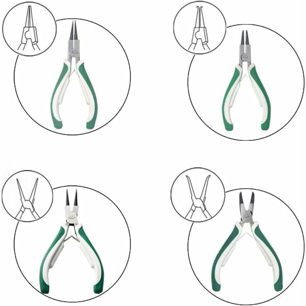 4 stk Mini Circlip Tangsett, Heavy Duty Ekstern/Intern Circlip Tang med Rett/Bøyd Kjeve for Fjerningsringfjerner