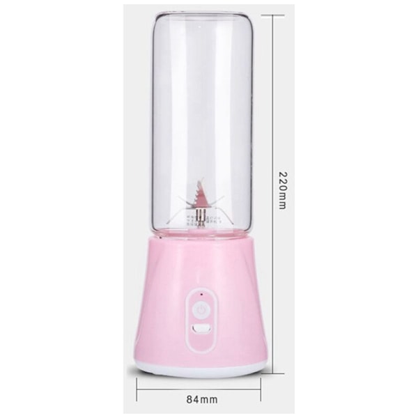 Mini Bærbar Elektrisk Frugtpresser USB Personlig Mælkesmoothie Maker Blender Kop Maskine Fødevareprocessor 320ML, Pink