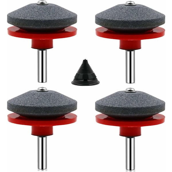 4 stk.gressklipperblad-sliper Universal gressklipper-slipertilbehør for gressklippere med 1 stk. bladbalanseringssett, 50 x 47 mm