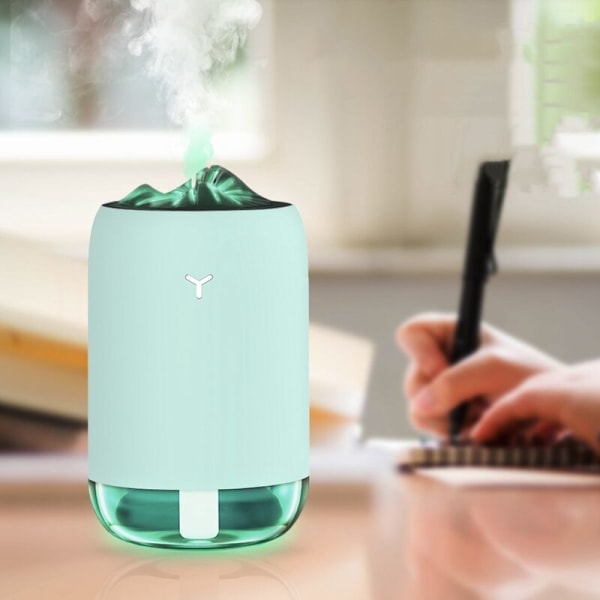 Luftfukter 260ML Søt Ultra-Stille USB Soverom Bil LED Nattlys Luftrenser Mist Maker Friskere Luft-Grønn