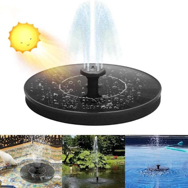 Solcellsfontän för utomhusbruk, 1,4W solcellsfontänpump med 4 stödstavar och 6 stilar, solcellsvattenfallsfontän, max 65 cm hög, för trädgård, fågelbad, damm