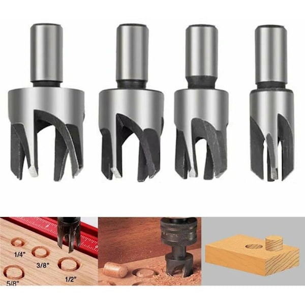 8 st HSS träpluggfräs Träskärverktyg Pluggborr Träpluggfräs Borr 6mm/10mm/13mm/16mm