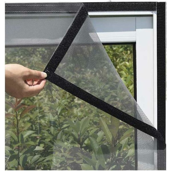Fönstermyggnät, självhäftande myggnät för fönster, justerbart nät för insekter, transparent nät för katt, myggnät (120150cm)