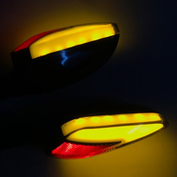 Motorsykkel blinklys 21LED blinklys indikator DRL tofarget LED bremselys + rød