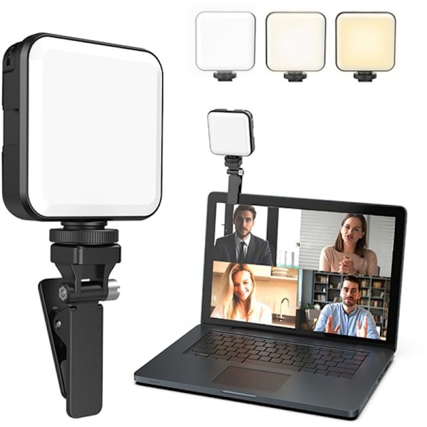FL02 Mini Kamera Fyll Lys LED Live Selfie Lys Mobiltelefon Datamaskin Fyll Lys Videokonferanse Dempende Fyll Lys