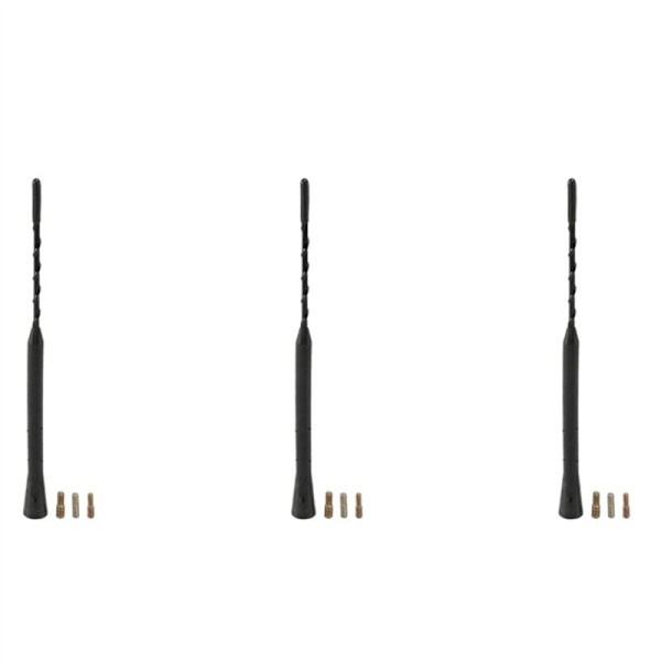 3X Antenne for bilradio, fleksibel universal, med luftantenne, antistøy