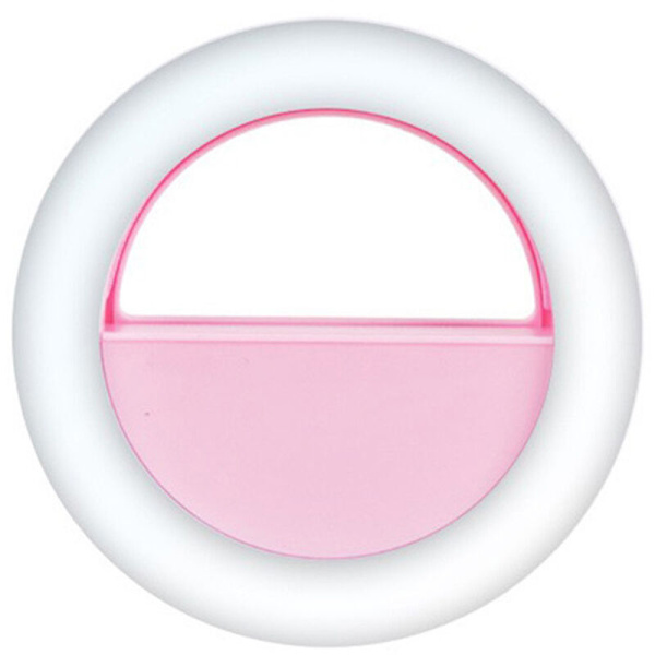 Mini Clip-On Smartphone Selfie Lys Rgb Led Lys Skønhed Lampe Indbygget Genopladeligt Batteri til Smartphones Tablets Bærbare Computere, Pink