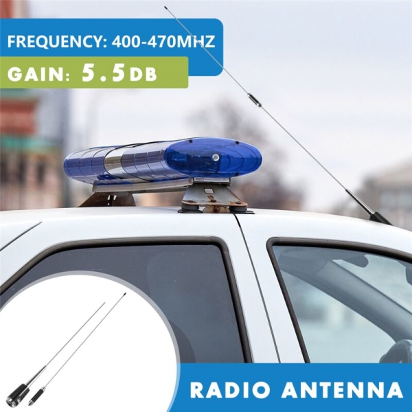 Detaljer om ny bilradioantenn UHF 400-470 MHz 200W 5,5dB Silver SL-16 PL-259