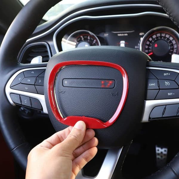 Rattskinn Trim Innvendige Tilbehør for 2015-2020 Charger 2014-2020 Durango ABS, Rød