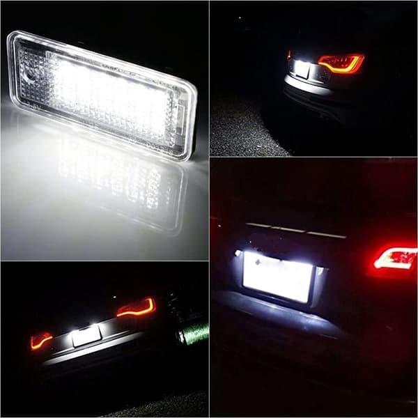 LED-skyltbelysning för bil - Vit för A3 S3 8P A4 B6 B7 A5 A6 4F A8 S8 C6 Cabriolet