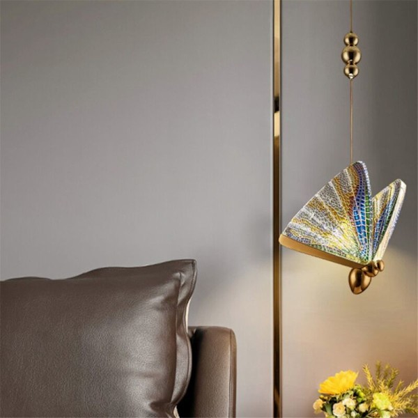 Hengende lys Butterfly Model Lysekroner Lampe Innendørs Belysning Dekor Sengeside Bar Lysekrone Duplex Trappe Ins,B