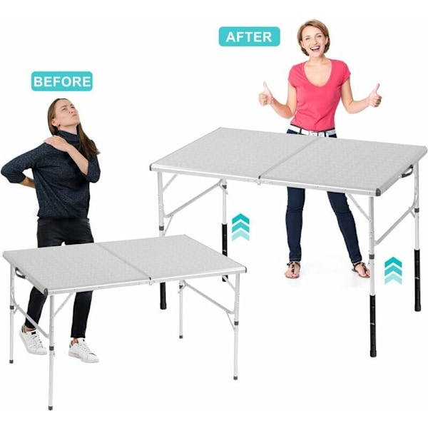 Sæt med 4 Bordbensforlængere til Foldborde til Buede og Lige Ben, Justerbare Foldbare Bordbensforhøjere, til Højde (44 cm) - RWFurnitur