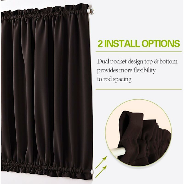 1 Panel Glidande Dörrgardin - Total Mörkläggning Termisk Dörrgardin Panel Blind och Skugga för Fransk Sidoljusdörr - 52\" x 72\" 1 Panel - Br