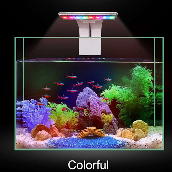 LED-akvarielys klemme, justerbar fuldspektrum LED-belysning klemme akvarielampe planter-