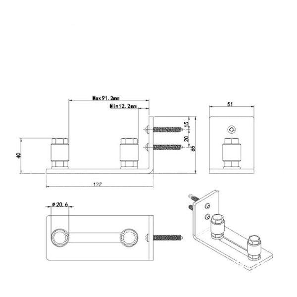 Skydedørsguide Gulvguide Kulstofstål Justerbar Skydedørsskinne Guide til Ladeport Hardware Tilbehør,