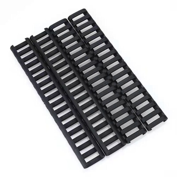 8 stk. blød polymer let installationsstige, 18 slots, sort