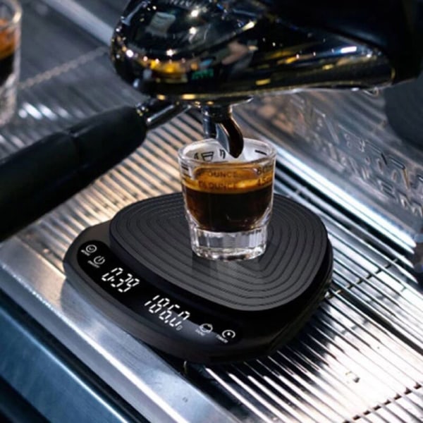 2 kg/0,1 g droppkaffeskala med timer, bärbar elektronisk digital köksskala, hög precision LED-elektronisk våg