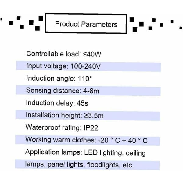 PIR Bevegelsessensor Infrarød Mini Garderobe 110v 220v Lysbryter-