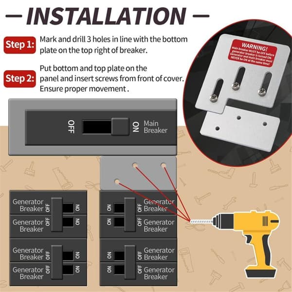 Generator Afbryderkontrolforbindelseshardware Afbryderskilt Sikringskasser 150 eller 200A