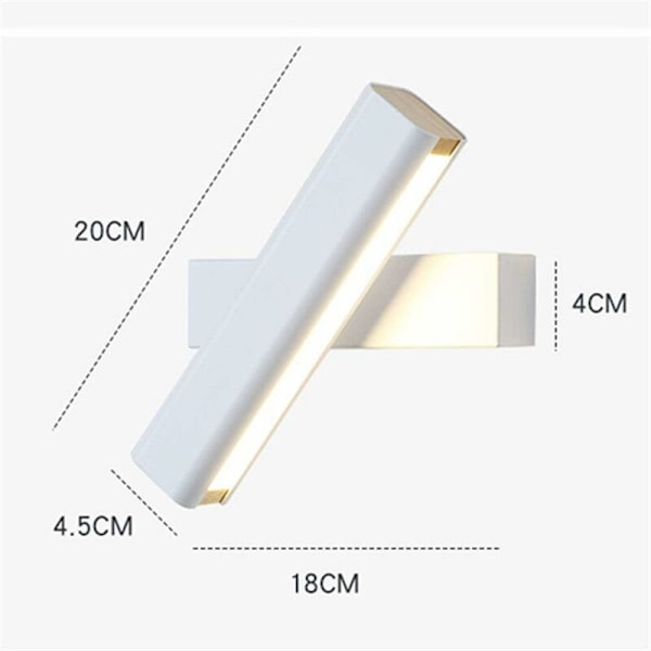 LED Vægskinne i Massivt Træ Indendørs Vægskål 360° Rotation Med Trykknapkontakt Moderne Soveværelse Sengelampe Studie Stue Trappe Sconce