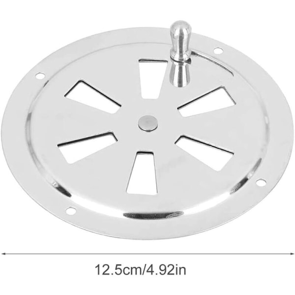 Runda luftventilationsgaller i rostfritt stål, 125 mm, 2 st
