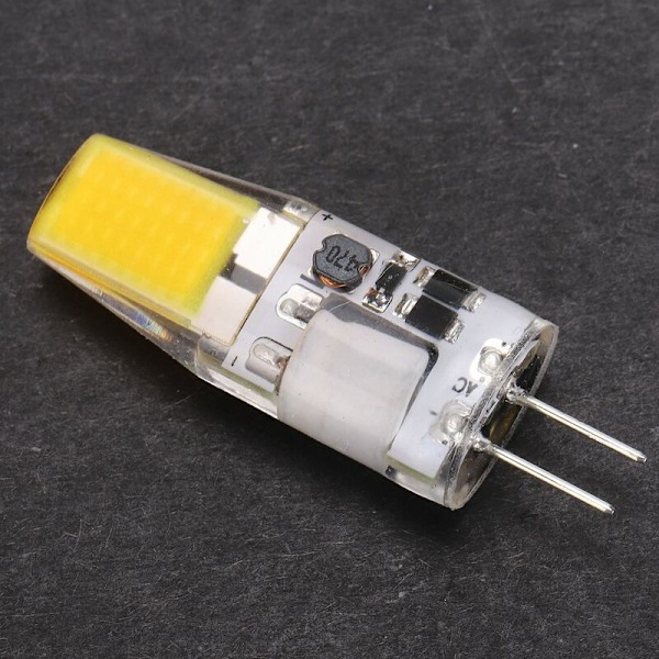 G4 LED COB Pære 5W 600LM, Silikon Lysekrone, Loftlampe, AC/DC 12V, 4.2x1.3cm, Naturligt Lys 4000 til 4500K