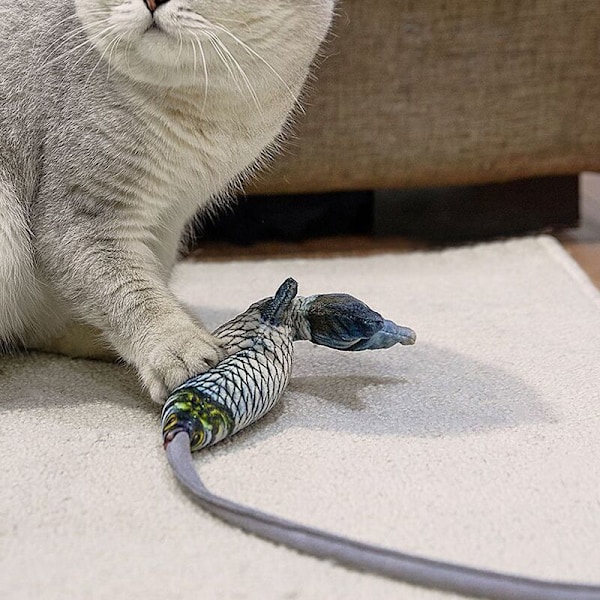 Interaktiv katt leksak simulerad fisk katt interaktiv katt leksak intressant husdjur leksaker-A