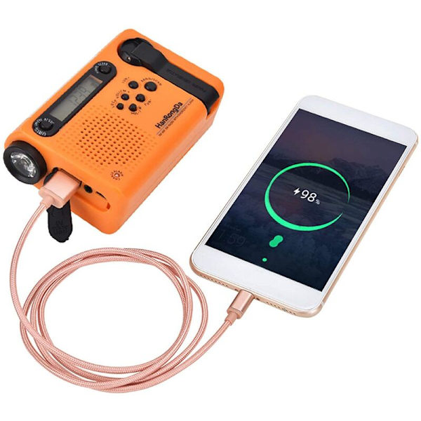 Utomhus nödradio bärbar radio AM FM SW solenergi vevradio med LED ficklampa SOS-larm-grön