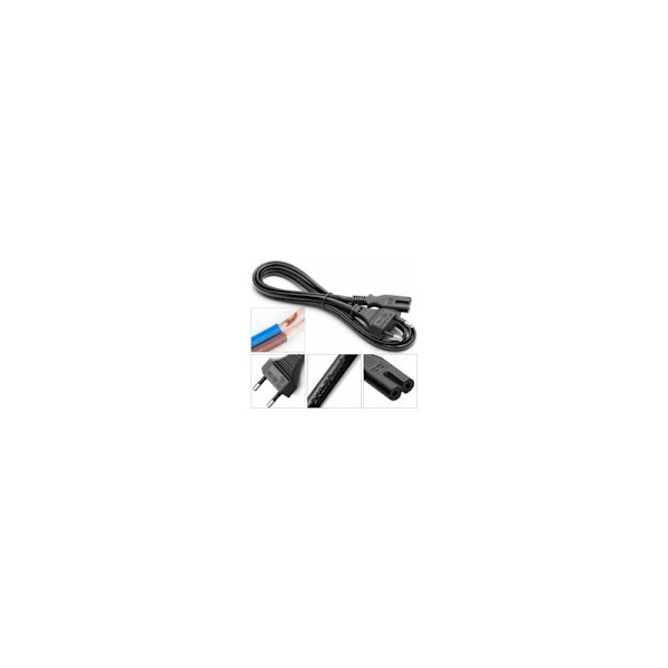 1,5 Metrin Virtajohto 2-napainen Euro-pistoke Virtajohto Samsung Philips LG Sony TV:lle, PS4:lle, PS3:lle, PC-näytölle, Tulostimelle Musta