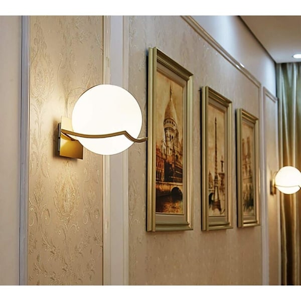 Vägglampa, Inomhusvägglampa, Vägglampa, E27 Vägglampa, Sovrumsvägglampa, Gyllene Vägglampa, (Glödlampa ingår ej) Guld