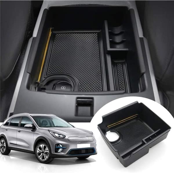 Bilcenterkonsol Armstöd Förvaringsbox Hållare Interiör Organizer Handskfack för Kia E-Niro 2019 2020 2021